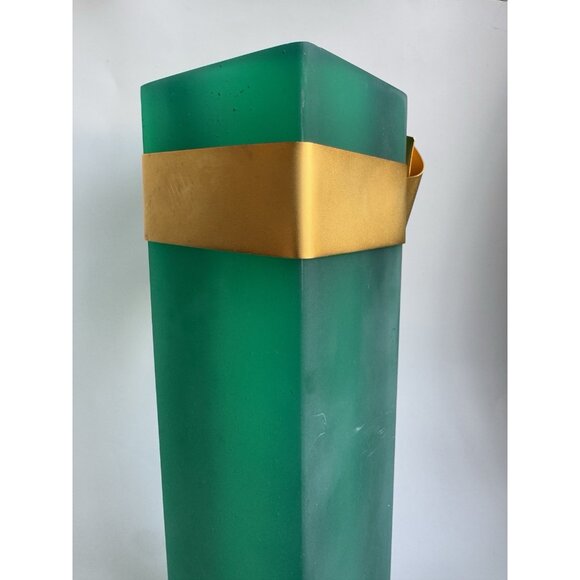 Martha Sturdy Resin Vase Rare Green Golden Bow - Picture 13 of 13